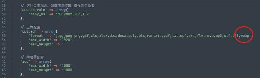 pbootcms怎样支持上传WebP格式图片